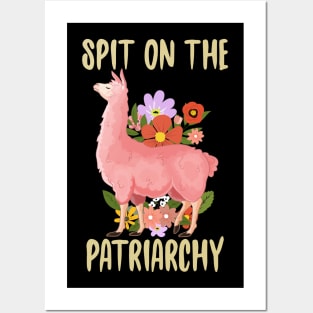 Spit On The Patriarchy Pink Llama Posters and Art